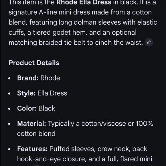 RHODE Black Long Sleeve Dress - Picture 9 of 10